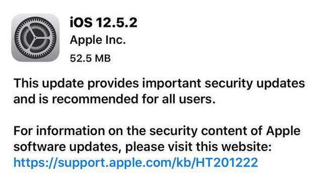 奈曼苹果手机维修分享iOS12.5.2发布，建议所有老苹果用户安装 